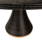 PTMD Arca Black mangowood diningtable round goldrib leg