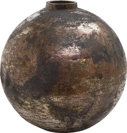 PTMD Archer Ronde Vaas - H20 x Ø20 cm - Glas - Koper