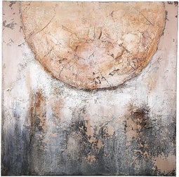 PTMD Arianna Brown Canvas Wall Panel Circle