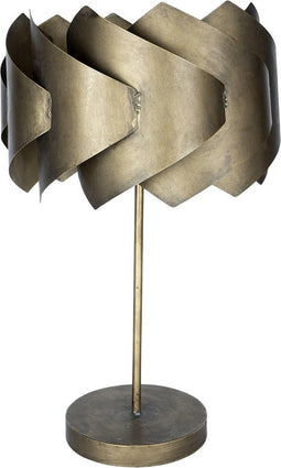 PTMD Arix Gold Metal Table Lamp Round Layered Shade