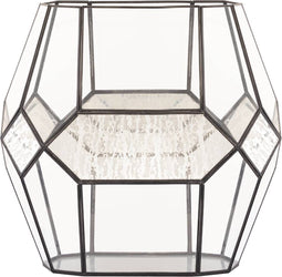 PTMD Aslak Black iron stormlight with glass oval L