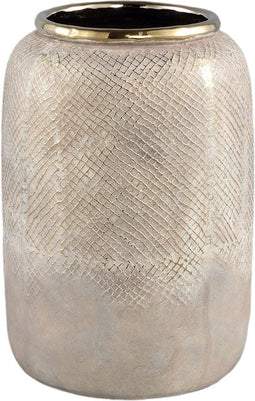 PTMD Astleigh Gold Ceramic Pot Ribbed Round High L