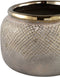 PTMD Astleigh Gold Ceramic Pot Ribbed Round Low L