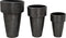 PTMD Averi Ronde Bloempot - H72xØ46 cm - Set van 3 - Aluminium - Zwart