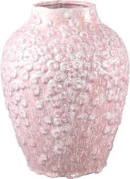 PTMD Avis PInk Ceramic Pot Round Shaped Scales High L