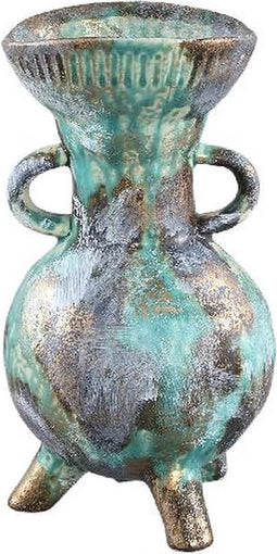 PTMD Ayaz Bloempot - H24 x Ø14 cm - Keramiek - Turqoise