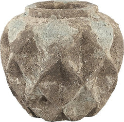 PTMD Ayda bruine keramiek ronde pot buik maat in cm: 32 x 32 x 29 - Bruin