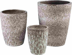 PTMD Ayli Brown Glazed Ceramic Pot High Round SV3