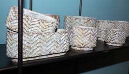 PTMD Baby Ronde Bloempot - H40 x Ø40 cm - Cement - Blauw