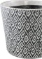 PTMD Beire Black White Terracotta Pot Round Ikat Print XL