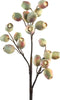 PTMD Berry Plant Eucalyptus Fruit Kunsttak - 26x15x61 cm - Lichtroze