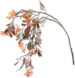 PTMD Berry Plant Orange Hanging Berry Spray With Leaves