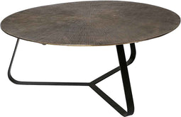 PTMD Bijzettafel Kae Goud Alu Zwart Rond L