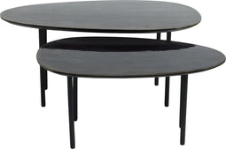 PTMD Bijzettafel Oxil Zwarthout Ei Vorm Top Sv2