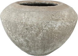 PTMD Bjorn grijze gladde keramieke pot bal rond maat in cm: 38 x 38 x 26 - grijs