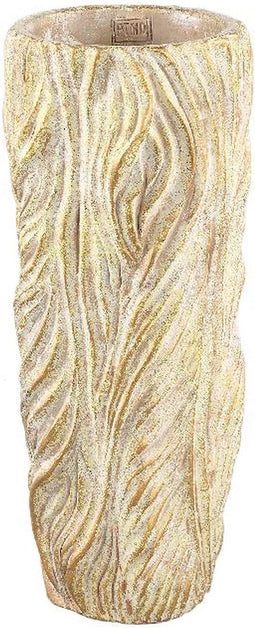 PTMD Bloempot Alexio - 20x20x45 cm - Cement - Creme