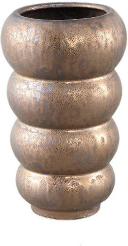 PTMD Bloempot Anashe - 15x15x26 cm - Keramiek - Brons