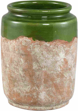 PTMD Bloempot Breffni - 20x20x25 cm - Terracotta - Groen