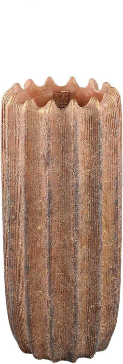 PTMD Bloempot Brigett - 22x22x50 cm - Cement - Koper