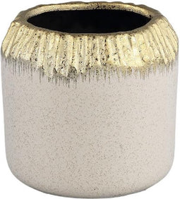 PTMD Bloempot Coira - 15x15x15 cm - Keramiek - Goud