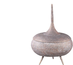 PTMD Bloempot Eben - 22x22x31 cm - Ijzer - Brons