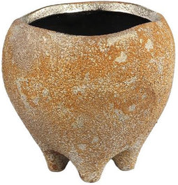 PTMD Bloempot Elane - 15x15x14 cm - Keramiek - Bruin