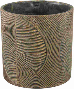 PTMD Bloempot Erich - 40x40x40 cm - Cement - Zwart