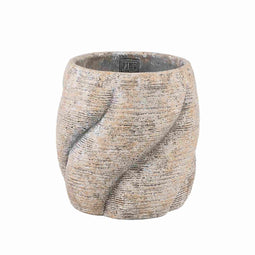 PTMD Bloempot Evanthia - 22x22x22 cm - Cement - Taupe