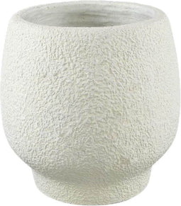 PTMD Bloempot Evelynn - 30x30x30 cm - Cement - Wit