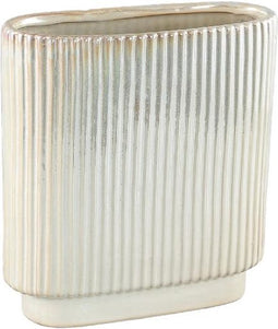 PTMD Bloempot Eviera - 24x8x26 cm - Keramiek - Parel