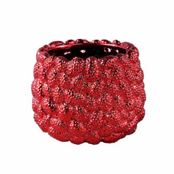 PTMD Bloempot Francisca - 21x21x17 cm - Metaal - Rood