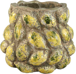 PTMD Bloempot Fruitsy - 25x25x23 cm - Terracotta - Geel