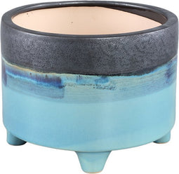 PTMD Bloempot Isidora - 26x26x20 cm - Keramiek - Blauw