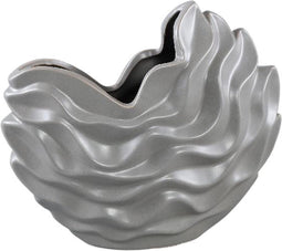 PTMD Bloempot Kaylagh - 25x10x22 cm - Keramiek - Grijs