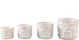 PTMD Bloempot Leni - 18x18x16 cm - Keramiek - Creme