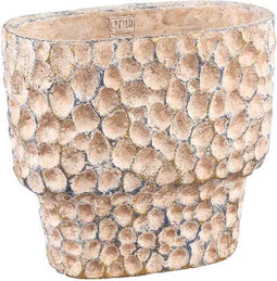 PTMD Bloempot Liselot - 30x15x28 cm - Cement - Bruin
