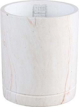 PTMD Bloempot Marmy - 17x17x20 cm - Cement - Creme