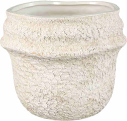 PTMD Bloempot Mauvi - 19x19x17 cm - Keramiek - Creme