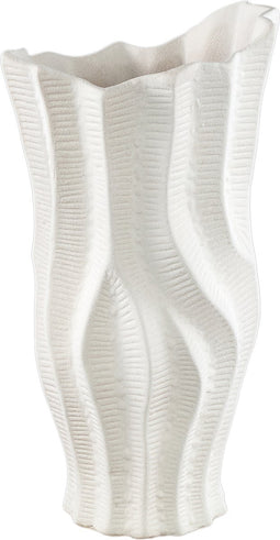 PTMD Bloempot Merc - 16x15x31 cm - Keramiek - Wit