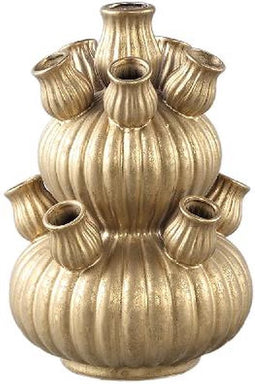 PTMD Bloempot Miquette - 20x20x29 cm - Keramiek - Goud