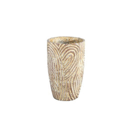 PTMD Bloempot Ovis - 20x20x30 cm - Cement - Bruin