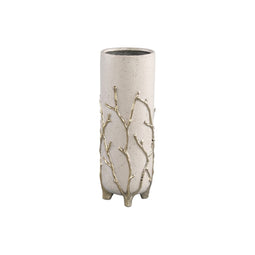 PTMD Bloempot Quin - 14x14x38 cm - Keramiek - Goud