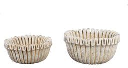 PTMD Bloempot Raffay - 30x30x15 cm - Cement - Creme