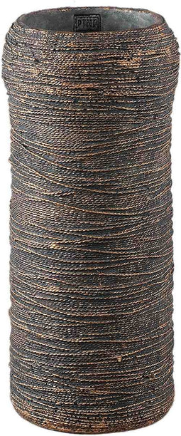 PTMD Bloempot Ricci - 20x20x45 cm - Cement - Zwart