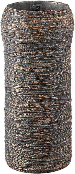 PTMD Bloempot Ricci - 22x22x50 cm - Cement - Zwart