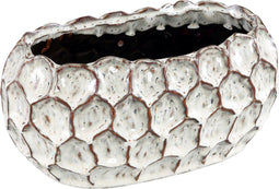 PTMD Bloempot Sannay - 25x14x12 cm - Keramiek - Wit