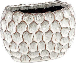 PTMD Bloempot Sannay - 26x16x20 cm - Keramiek - Wit