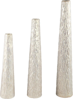 PTMD Bloempot Sharla - 9x9x42 cm - Keramiek - Parel