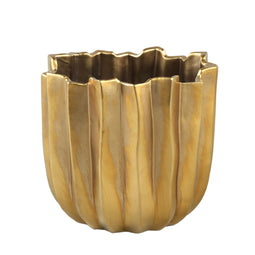 PTMD Bloempot Sigurdur - 18x18x17 cm - Keramiek - Goud