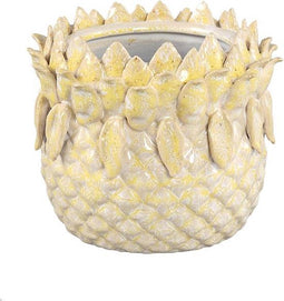 PTMD Bloempot Tamiah - 17x17x14 cm - Keramiek - Geel